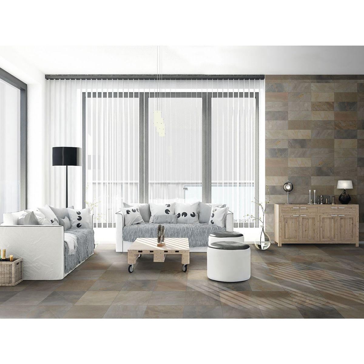Piso Cerámico 44X44 Pisarra Mix, marca Porcelanite - Foto 2