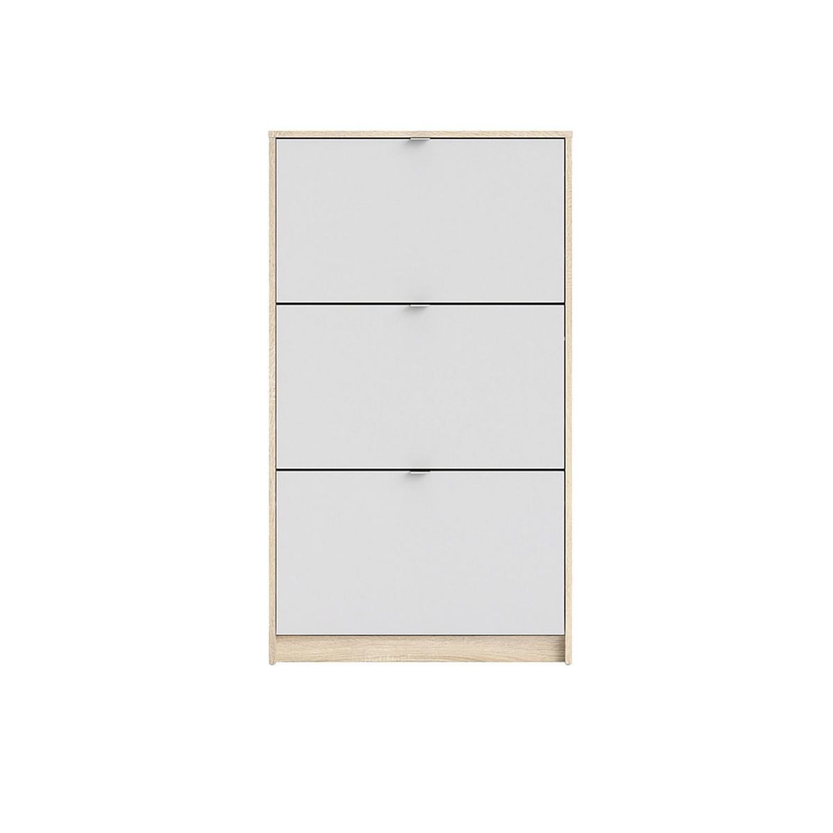 Alterego - Zapatera con 3 compartimentos blanco con roble