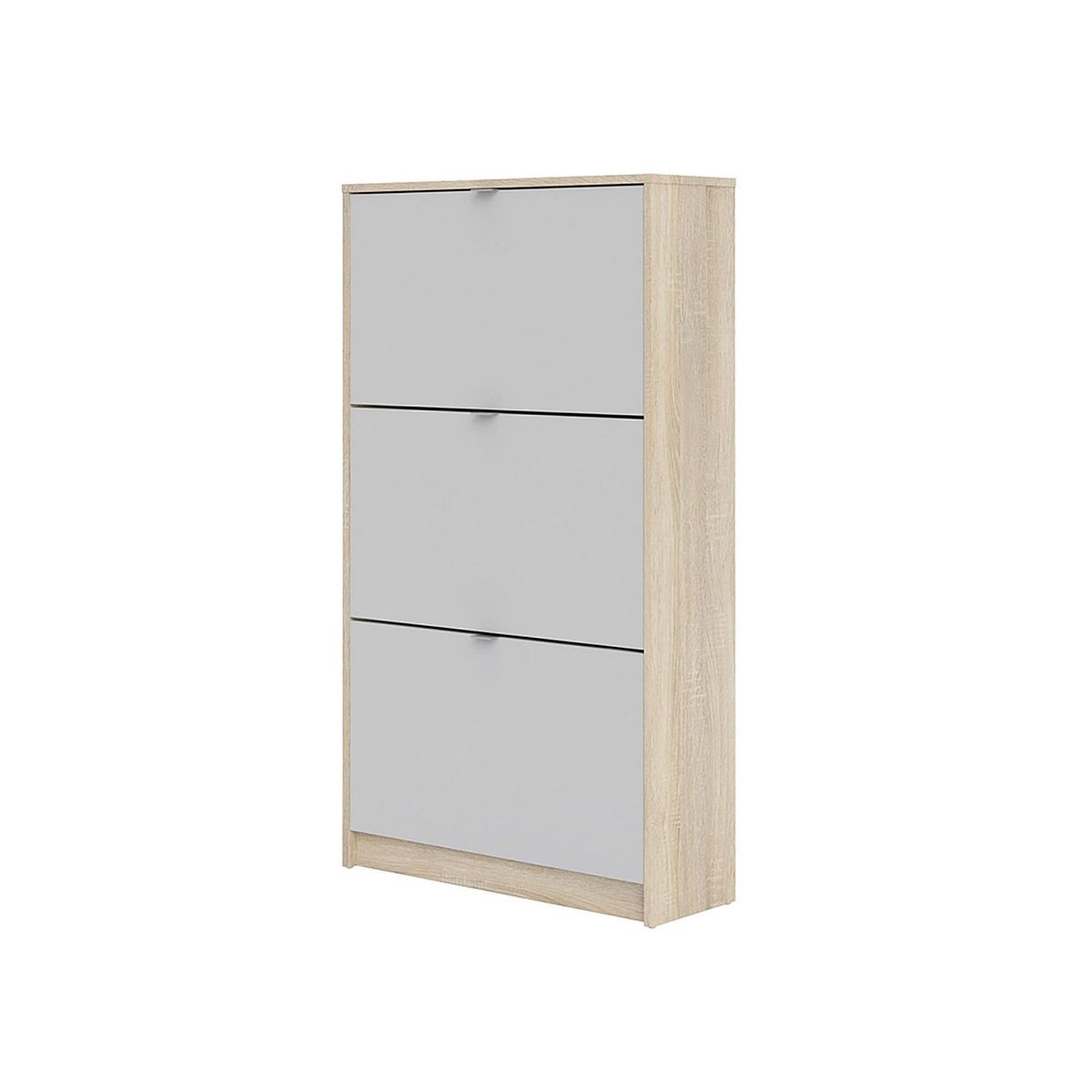 Alterego - Zapatera con 3 compartimentos blanco con roble