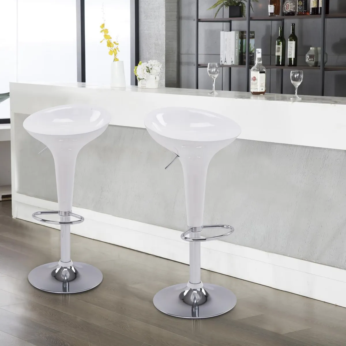Just Home Collection - Silla Bar Tulipa Blanco