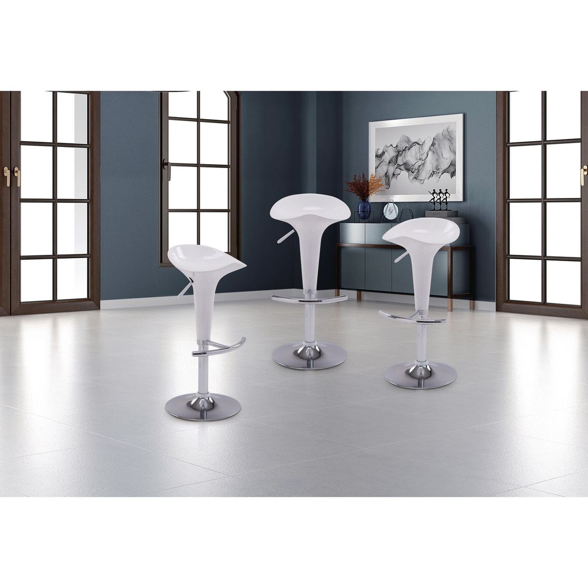 Setx2 Silla Bar Ondas Blanca, marca Just Home Collection - Foto 2