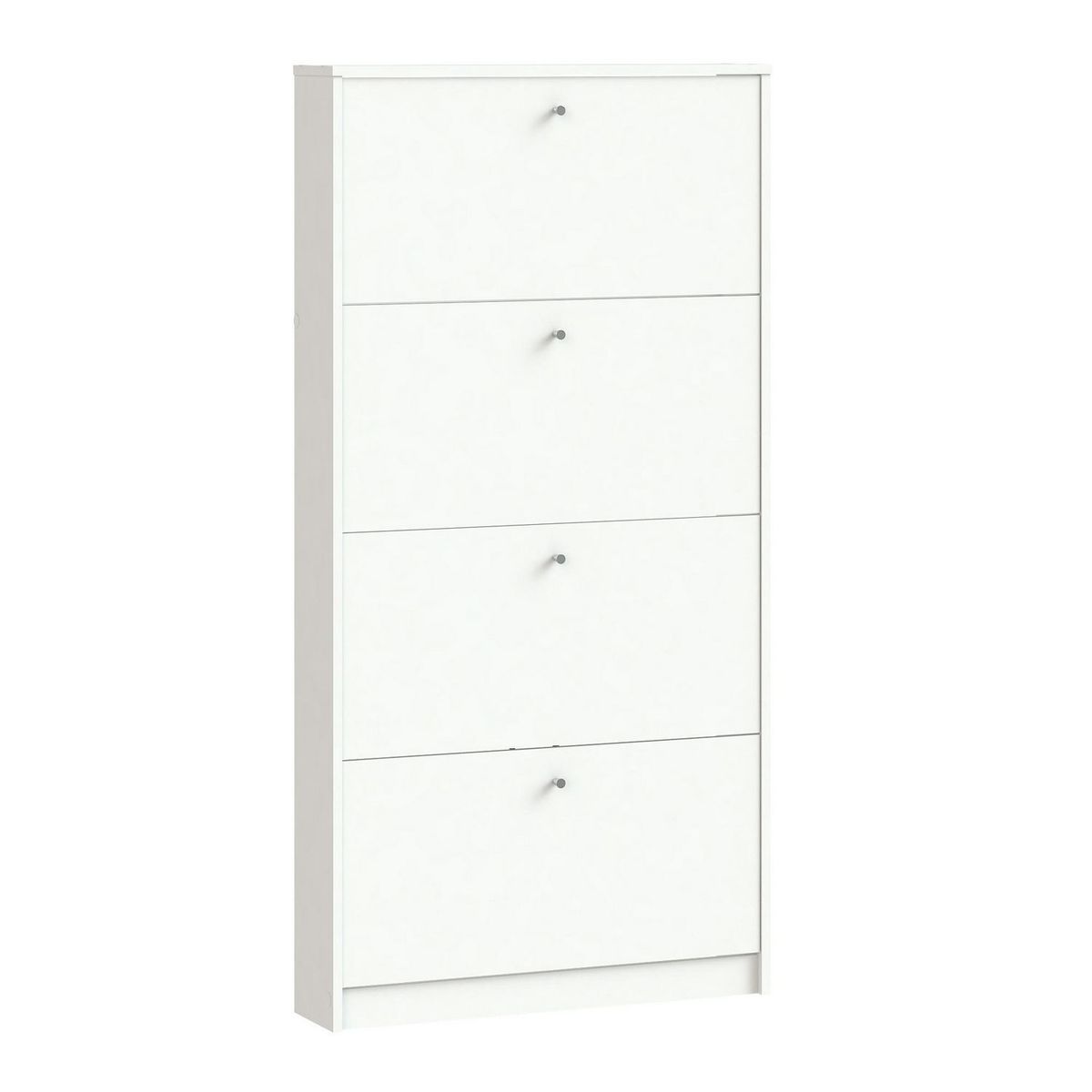 Alterego - Zapatera con 4 compartimentos blanco brillo