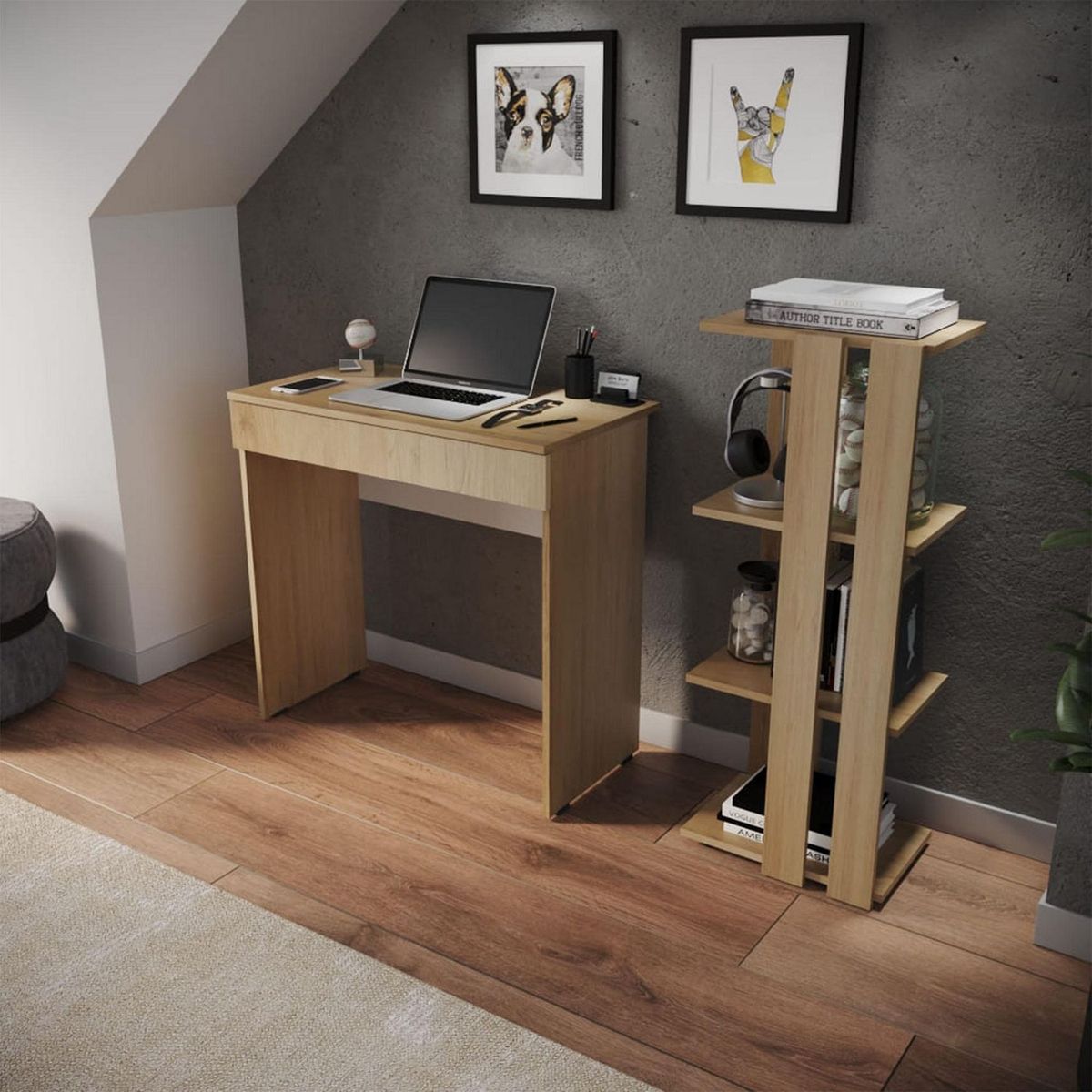 Maderkit - Combo Escritorio + Librero Jarl