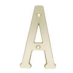 Letra A slim 4" laton brillante