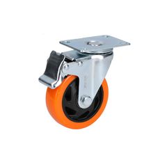 Rodaja PVC giratoria con freno 4".