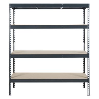 Estante de metal negro 4 niveles 150 x 176 x 60 cm