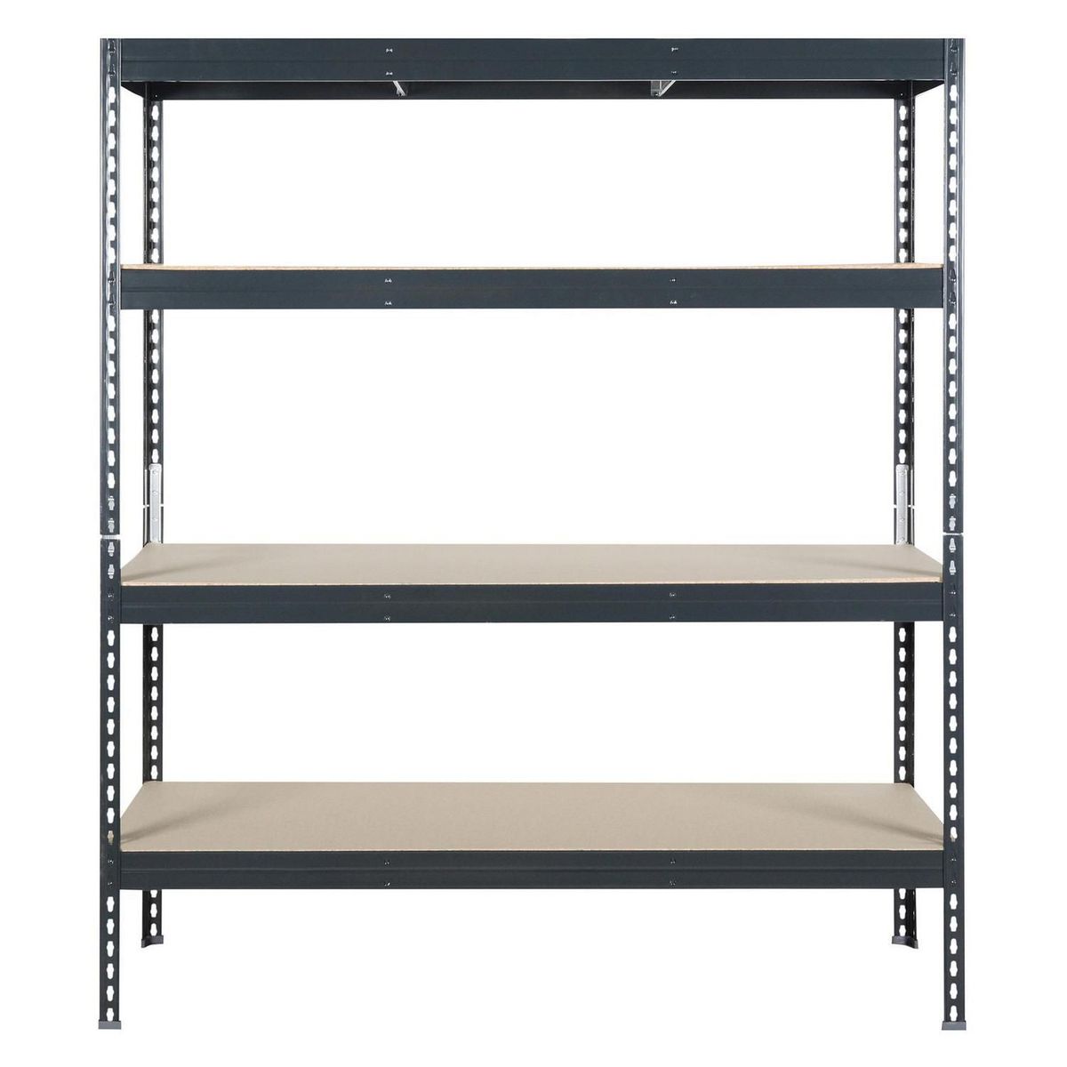 Fixser - Estante de metal negro 4 niveles 150 x 176 x 60 cm