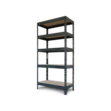 Estante de metal cromado Gris 5 niveles 90 x 176 x 40 cm