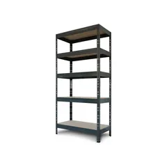Estante de metal cromado Gris 5 niveles 90 x 176 x 40 cm
