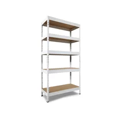 Estante de metal blanco 5 Niveles 90 x 180 x 40 cm