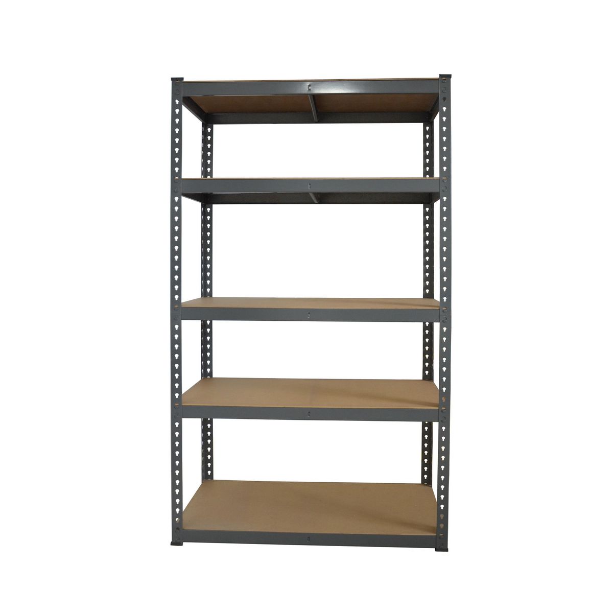 Fixser - Estante Rivet de metal negro 5 niveles 100 x 192 x 50 cm