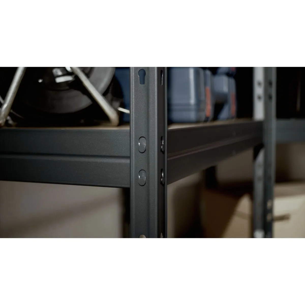 Fixser - Estante Rivet de metal negro 5 niveles 100 x 192 x 50 cm