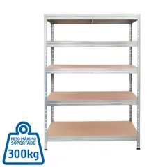 Estante de metal cromado 5 niveles 120 x 180 x 50 cm