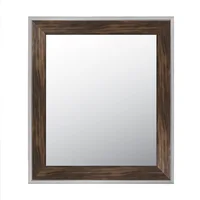 Espejo Decorativo Rectangular de 56 x 64 cm Café/ Plata