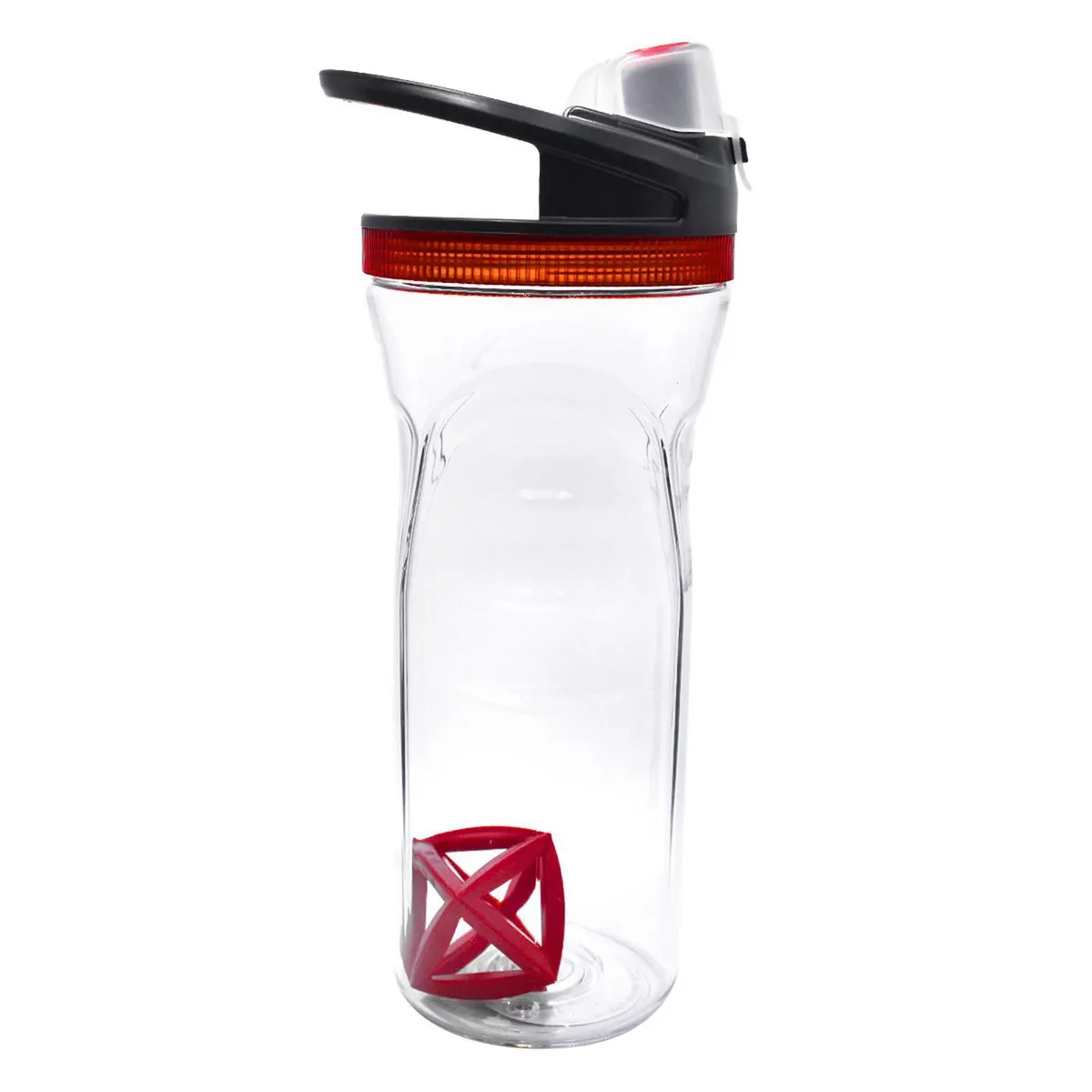 Cool Gear - Botella plástico roja con agitador para proteina 20 onzas