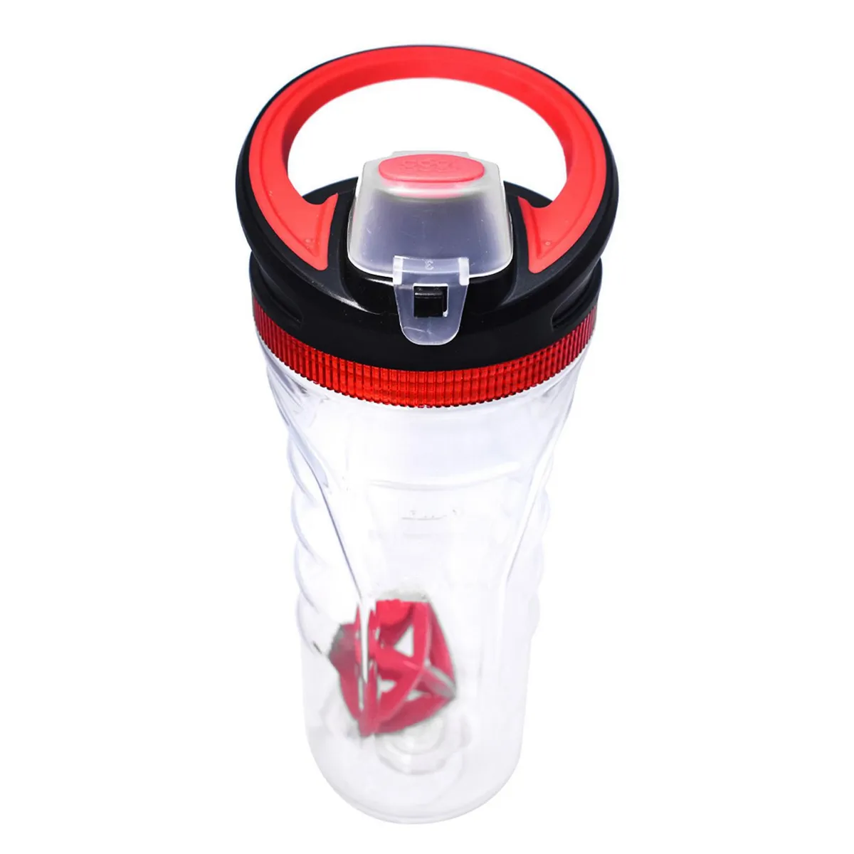 Cool Gear - Botella plástico roja con agitador para proteina 20 onzas