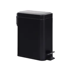 Bote de Basura Diseño Metálico con Pedal de 6 Litros Negro