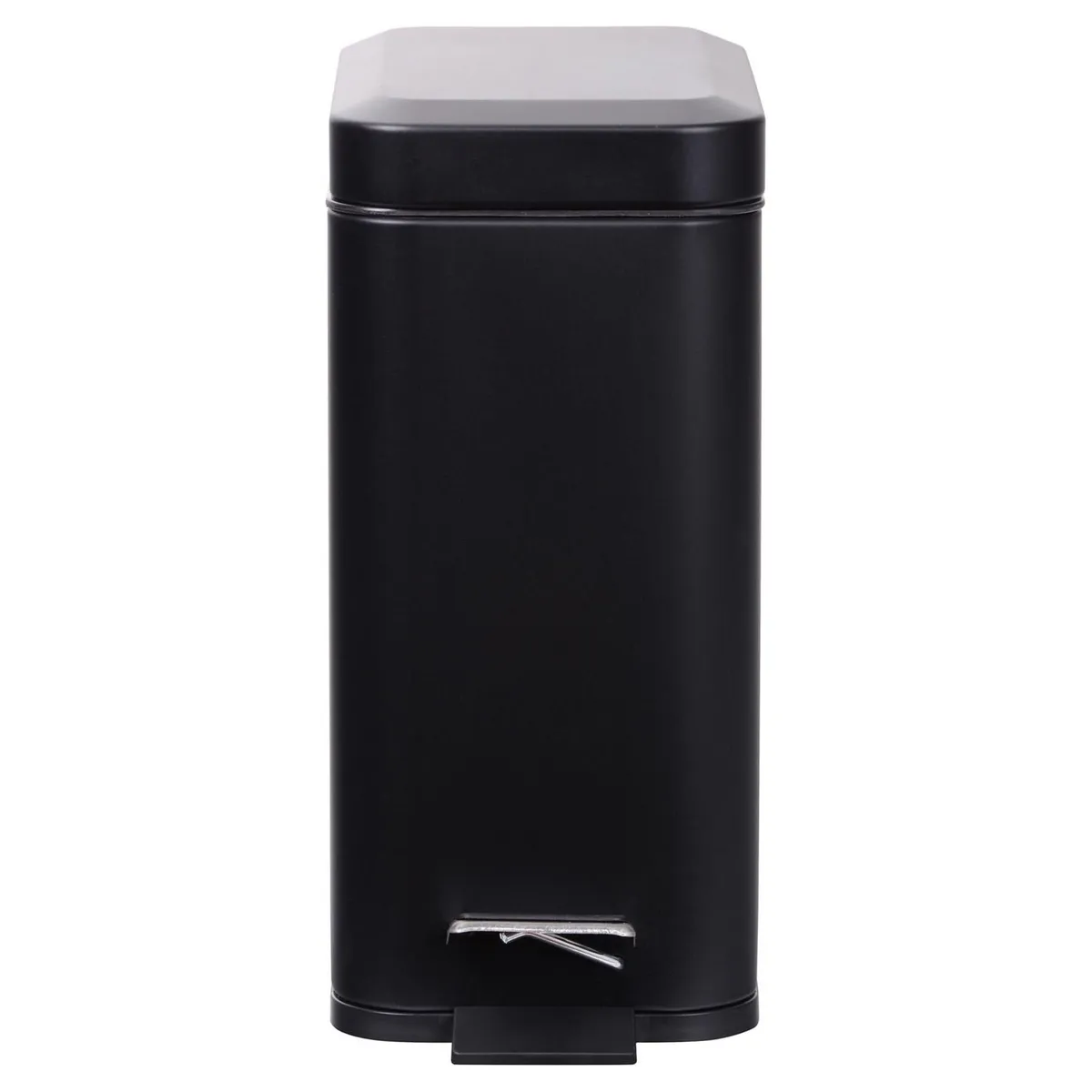 Just Home Collection - Bote de Basura Diseño Metálico con Pedal de 6L Negro