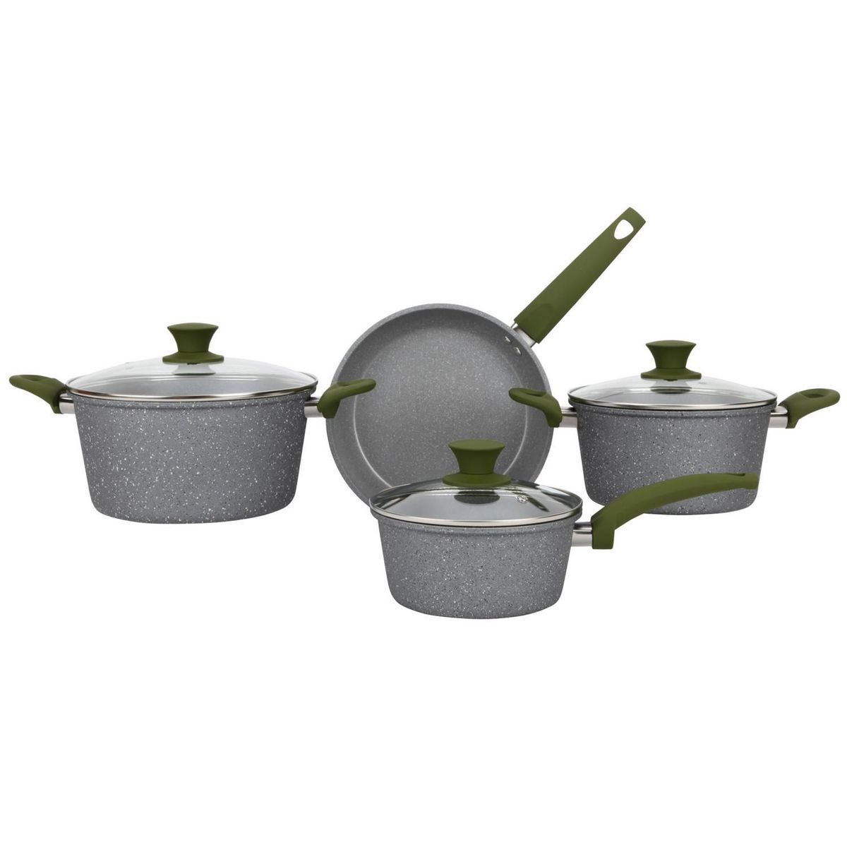 Just Home Collection - Bateria 7 Pzas Marbel Gris