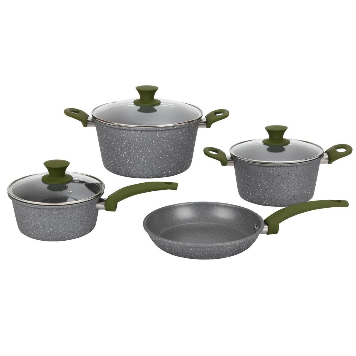 Just Home Collection - Bateria 7 Pzas Marbel Gris