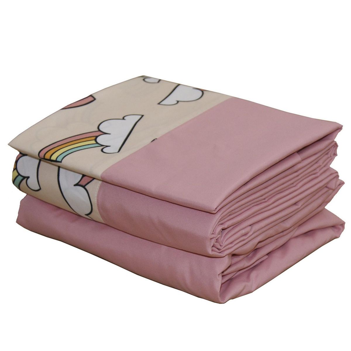 Juego de Sábanas Queen Size Rainbow Rosa, marca Just Home Collection - Foto Principal
