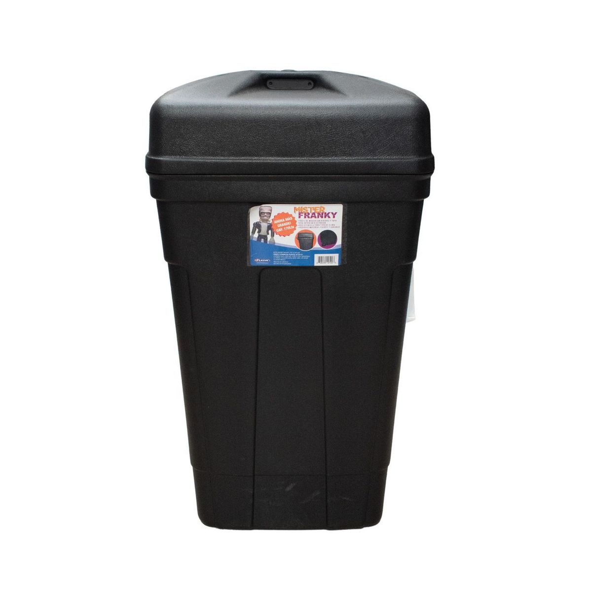 Bote de Basura Plástico con Ruedas y Tapa de 170L Negro, marca Plasvic - Foto 2