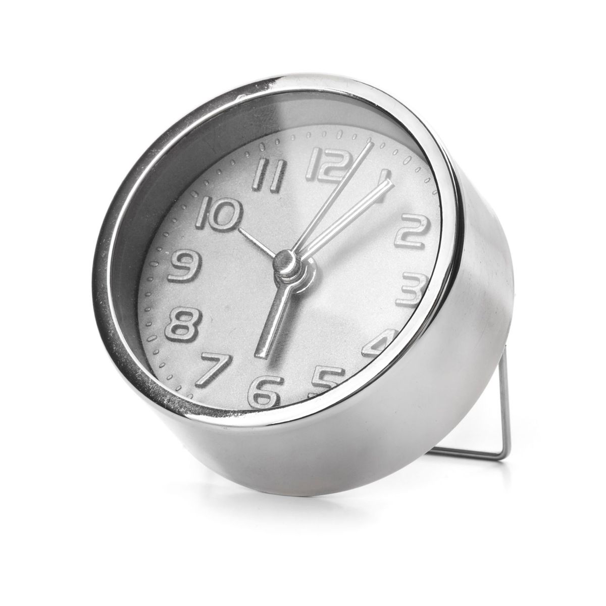 Mini reloj con alarma plateado, marca Kikkerland - Foto Principal