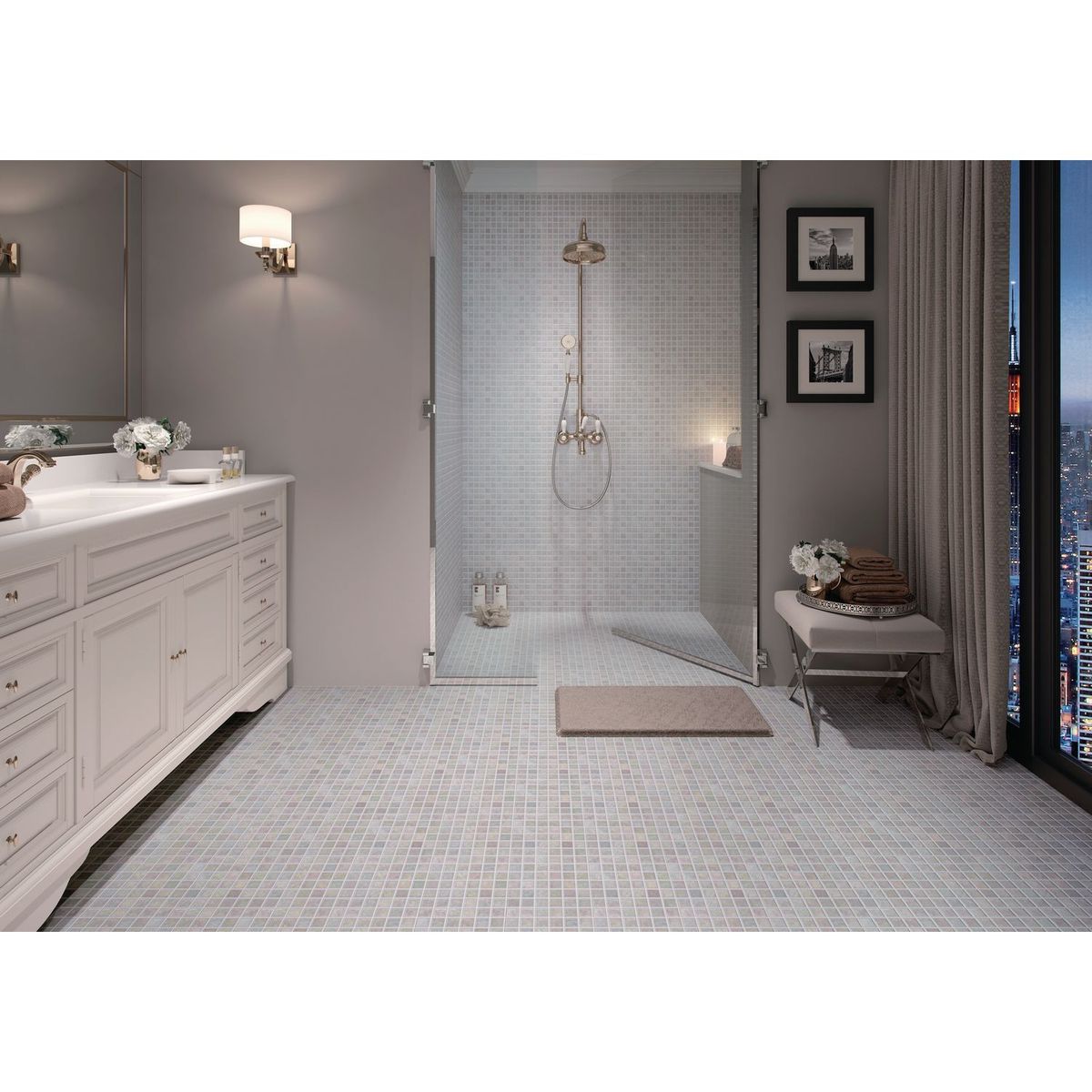 Porcelanite - Piso Cerámico 20X20 Venecia Sm Azul 1.50 m2