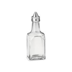 Aceitera y vinagrera de vidrio con tapa de acero