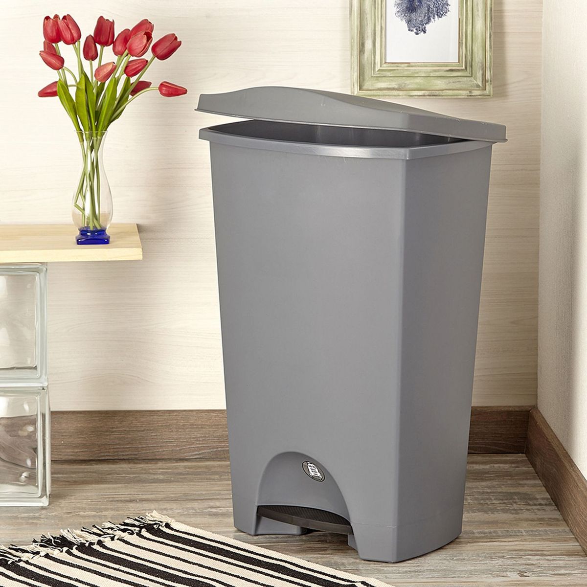Bote de Basura Plástico con Pedal de 44L Gris, marca Vanyplas - Foto 2