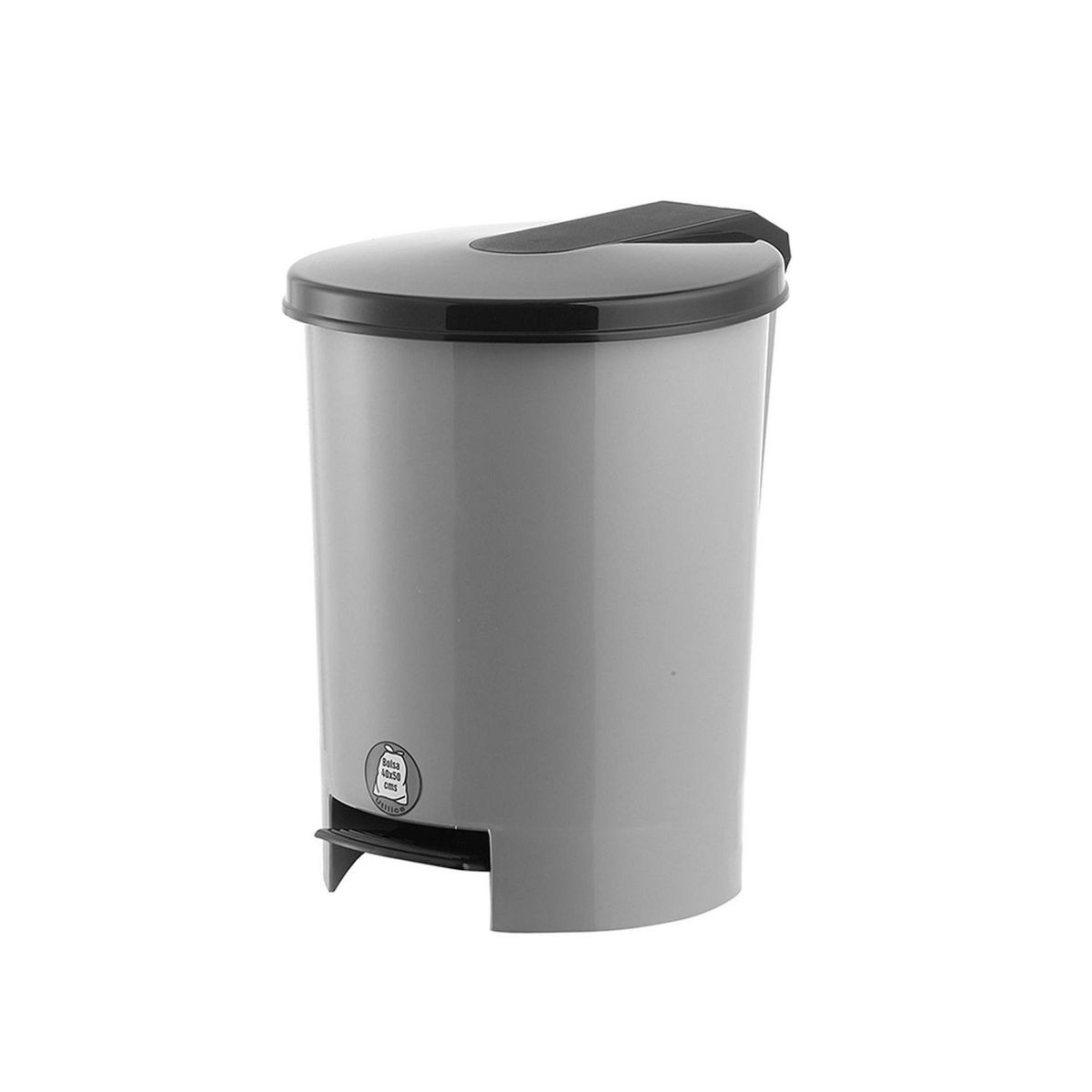 Vanyplas - Bote de Basura Plástico con Pedal de 12L Gris