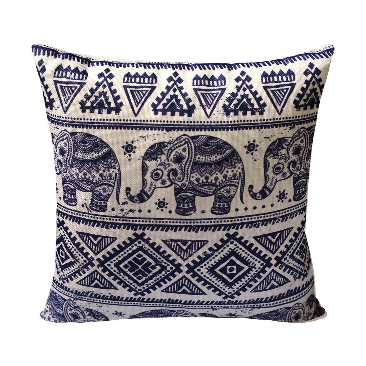 Just Home Collection - Cojin decorativo elefantes marino