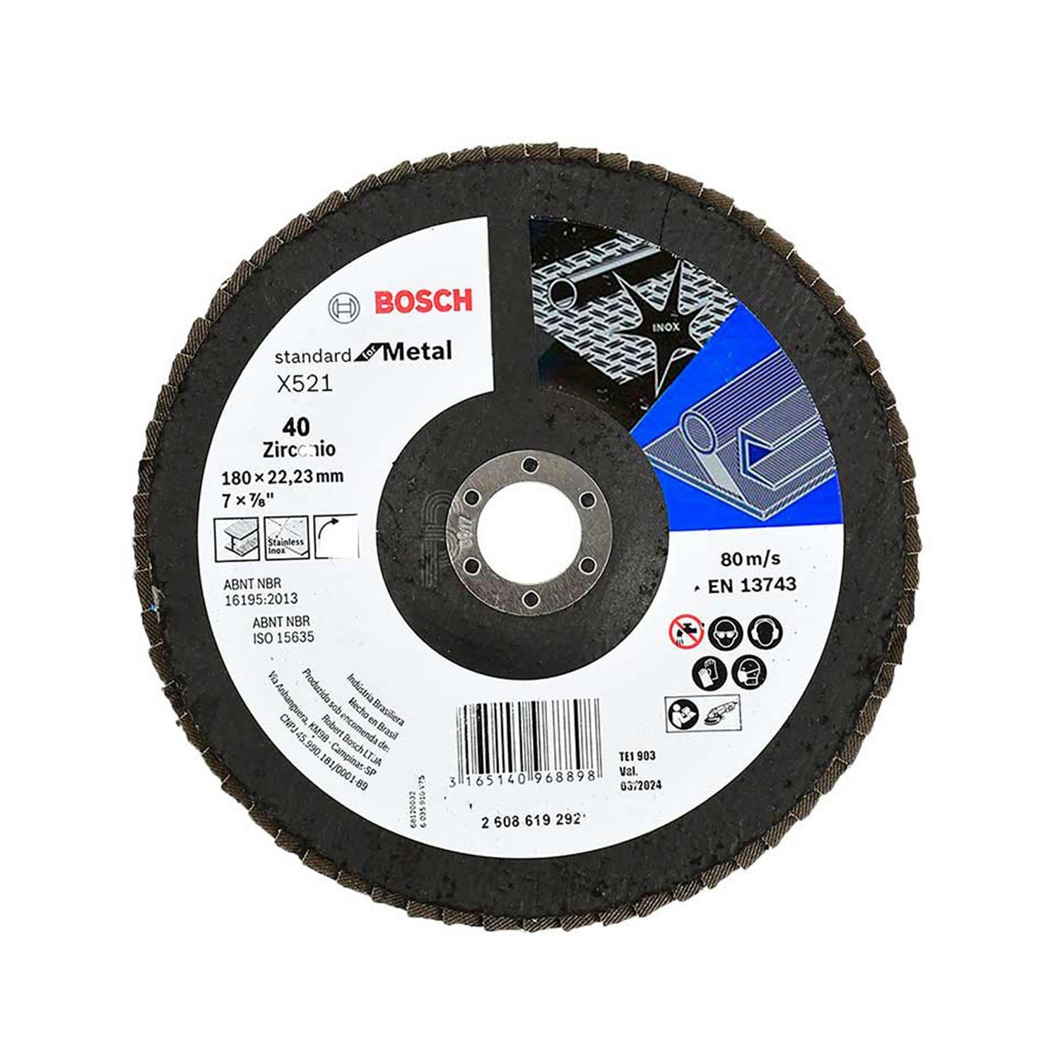 Bosch - Disco flap curvo metal; 7"