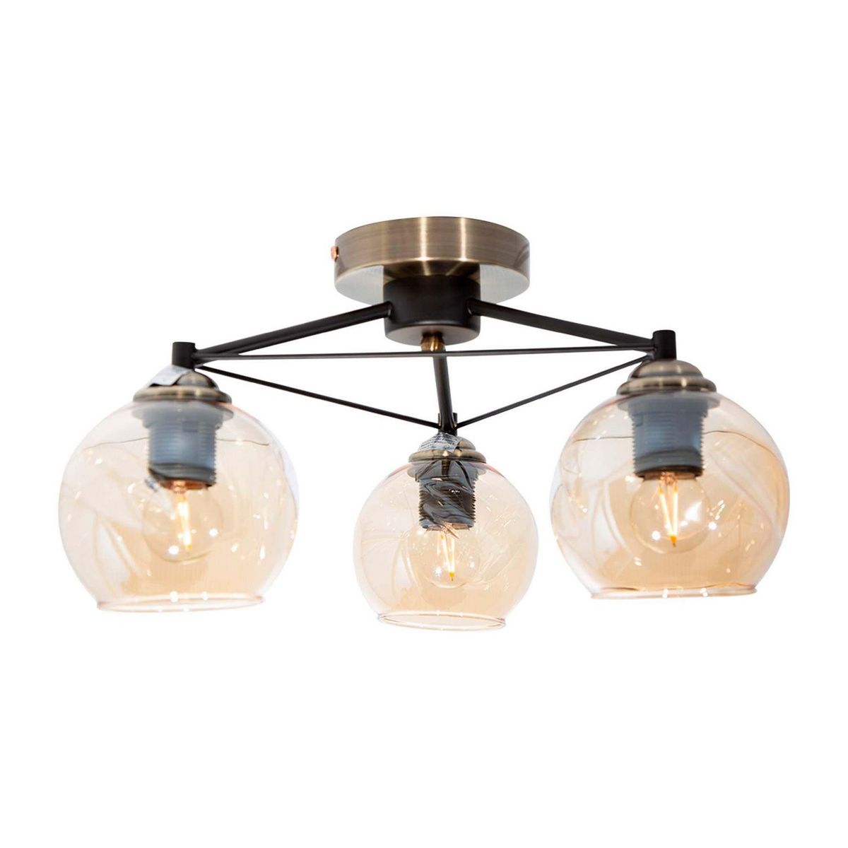 Bright Star Lighting - Lámpara de Techo Acero 3 Luces E27