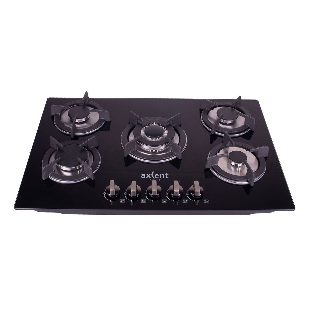Axcent - Parrilla de Vidrio Templado con 5 Quemadores Encendido Electronico
