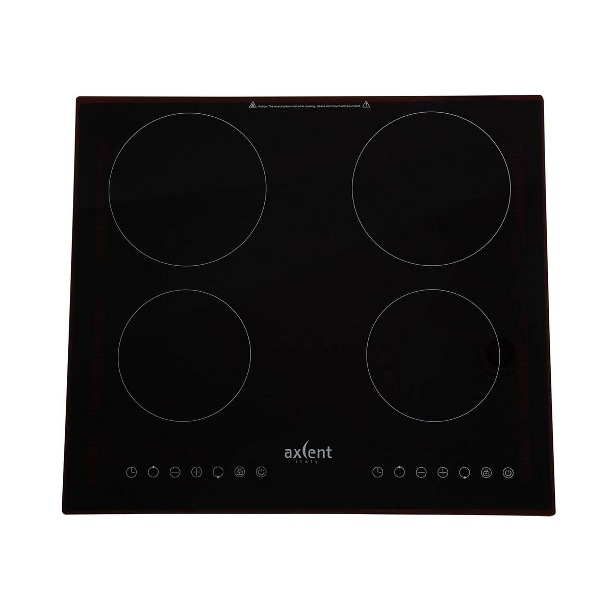 Axcent - Parilla de Inducción de Cristal Templado con 4 Quemadores