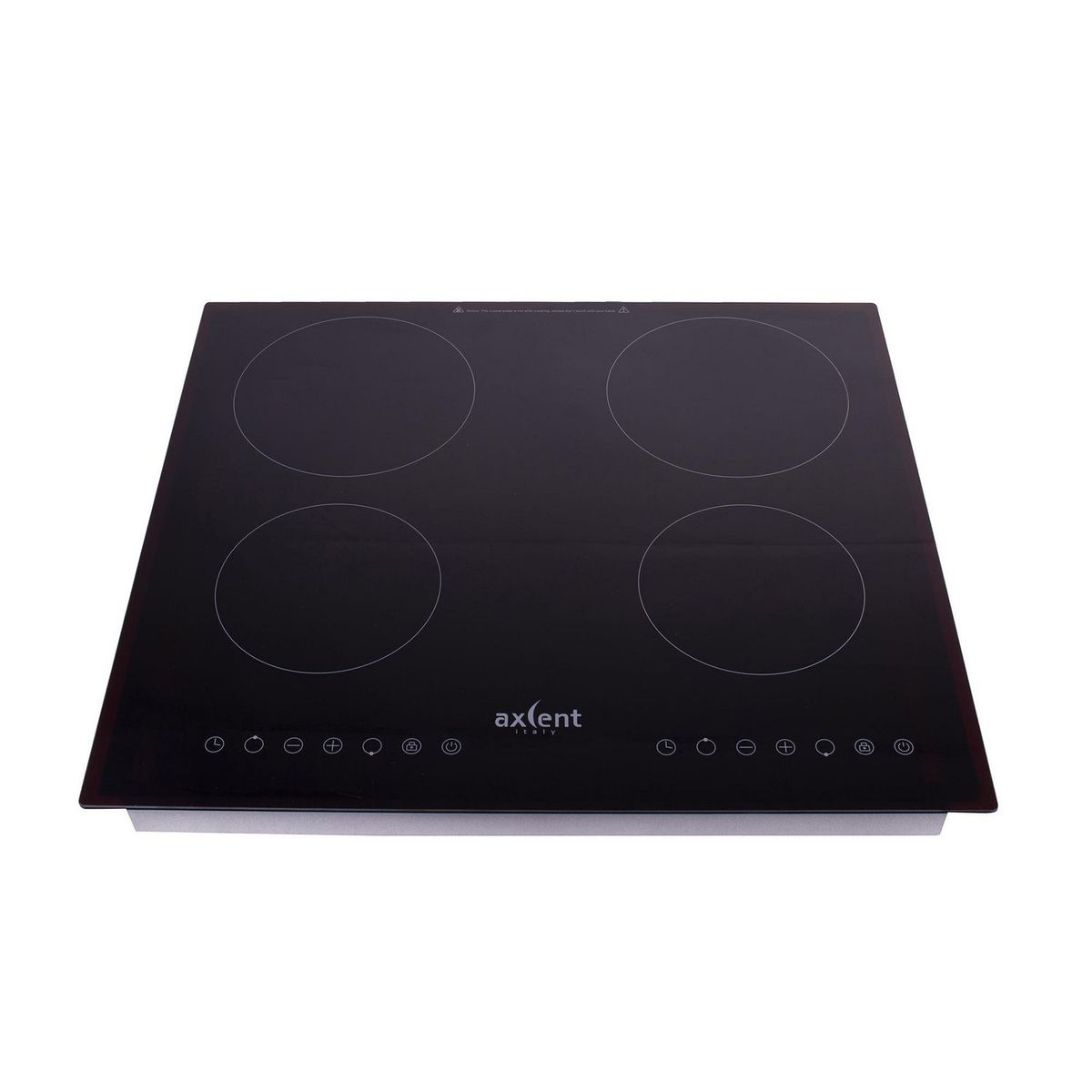 Axcent - Parilla de Inducción de Cristal Templado con 4 Quemadores