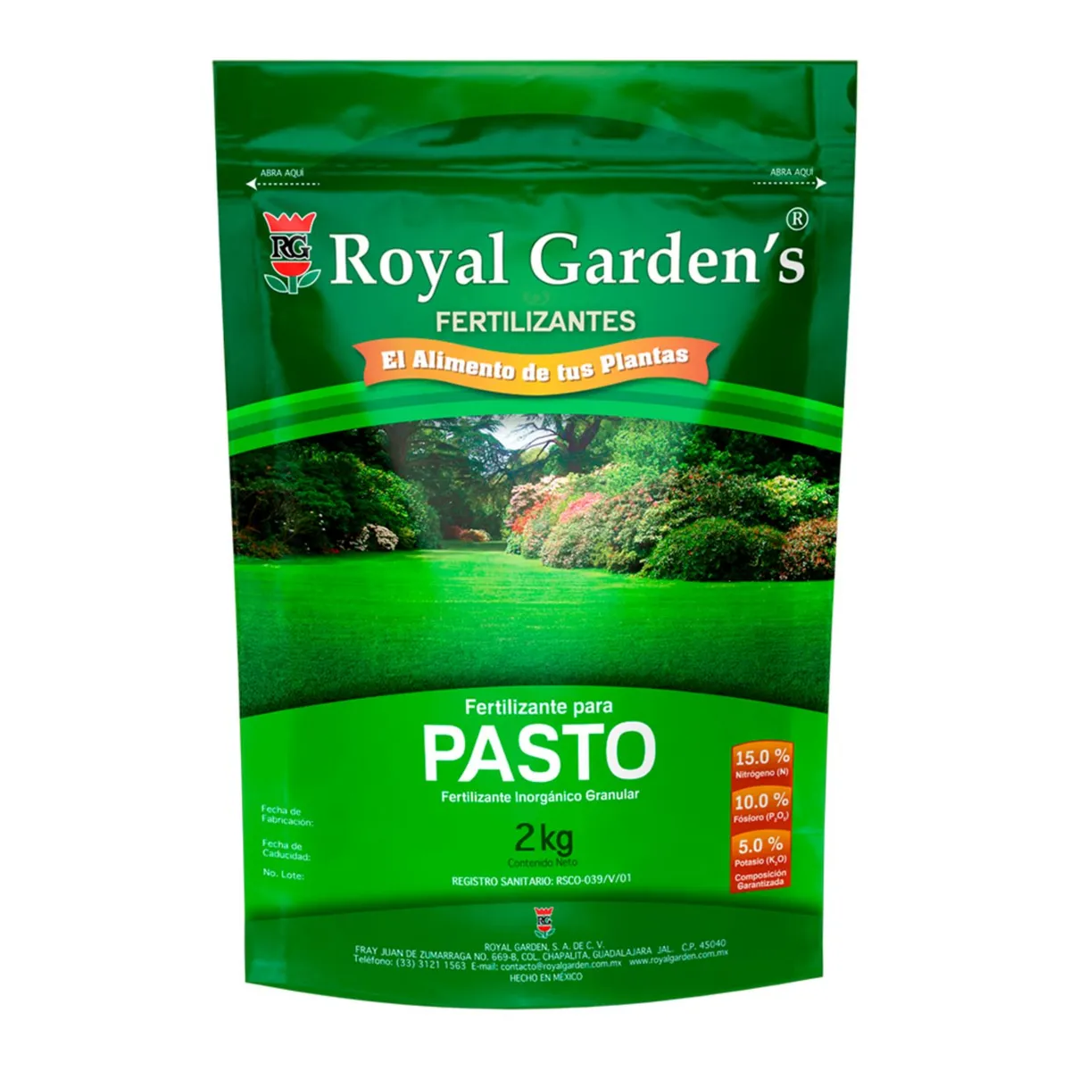 Fertilizante para Pasto 2 kg., marca Royal Gardens - Foto Principal