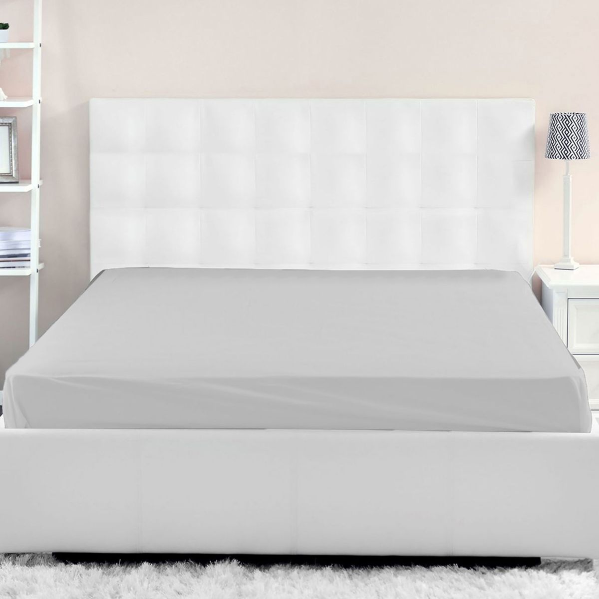 Spring Air - Juego de Sábanas Matrimonial Microfibra Blanco