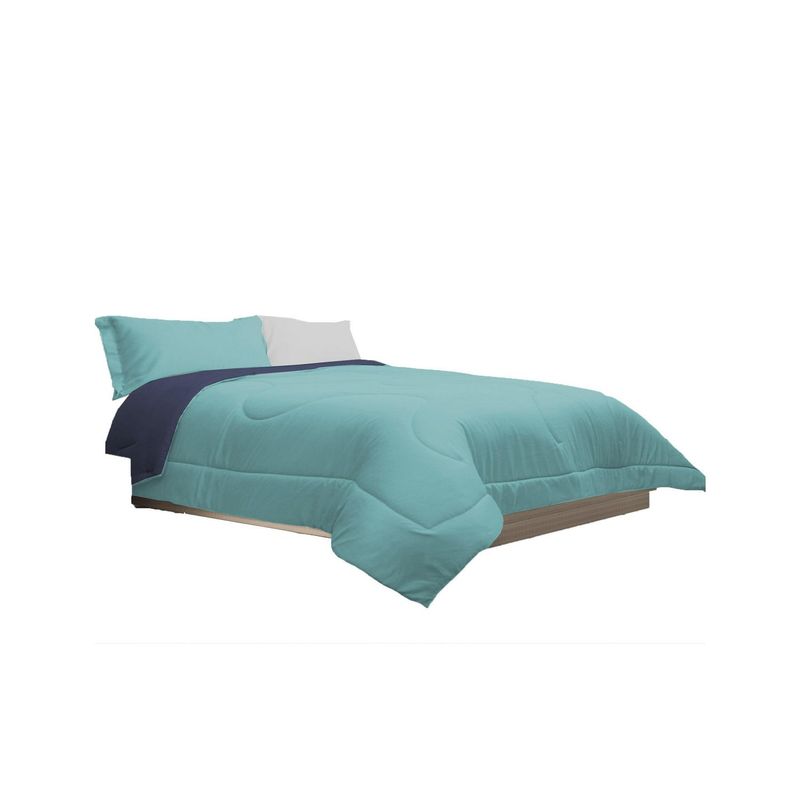 Spring Air - Edredón Individual Reversible Azul/ Turquesa