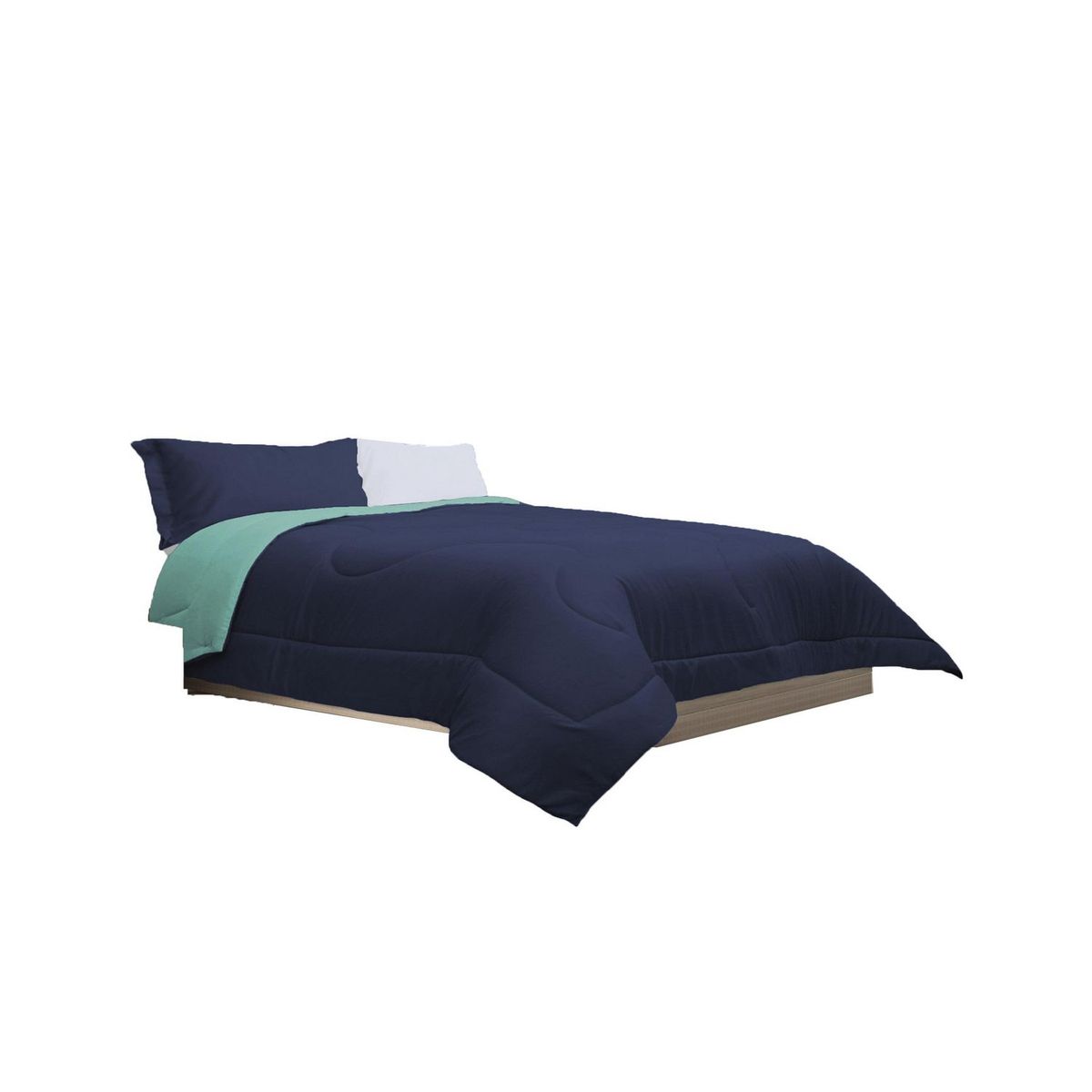 Spring Air - Edredón Individual Reversible Azul/ Turquesa