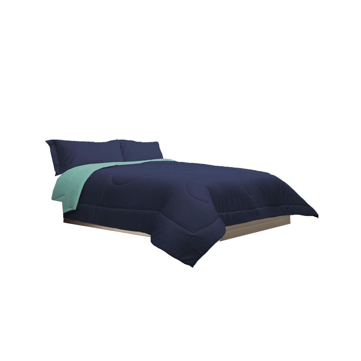 Spring Air - Edredón Individual Reversible Azul/ Turquesa