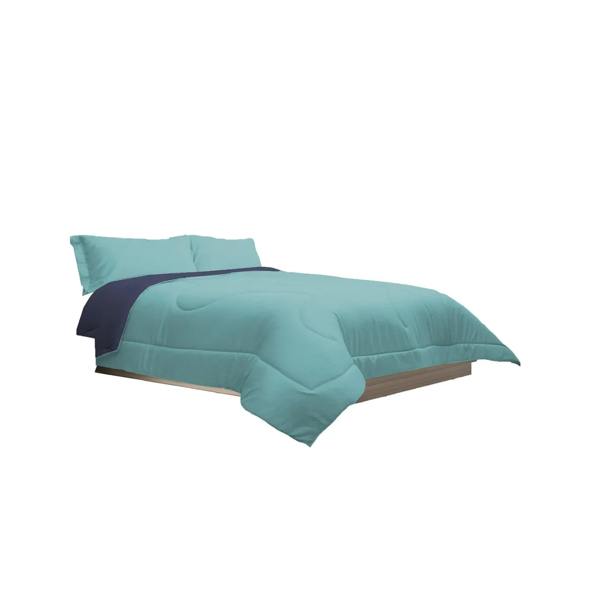 Spring Air - Edredón Individual Reversible Azul/ Turquesa