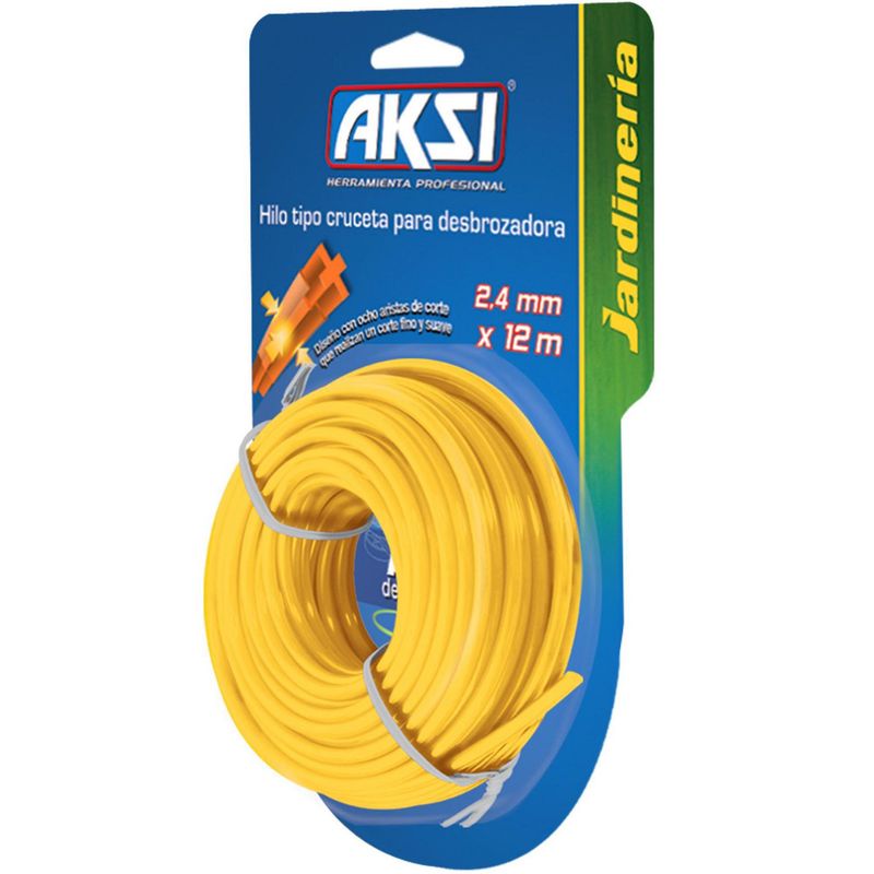 Aksi - Hilo en cruz p/desbrozadora de 3.3 mm. x 12 m.