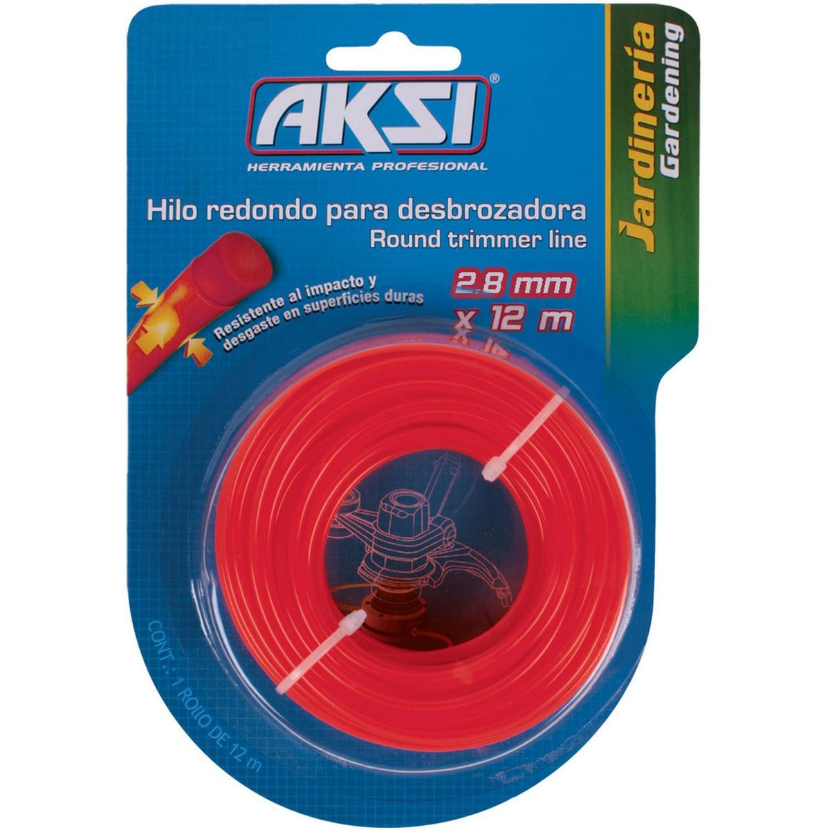 Aksi - Hilo redondo para desbrozadora de 2.7 mm. x 15 m.