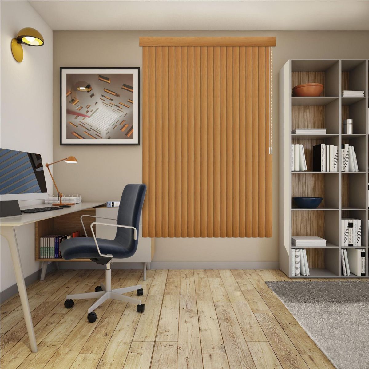 Persiana vertical PVC imitación madera 140x160, marca Just Home Collection - Foto 2