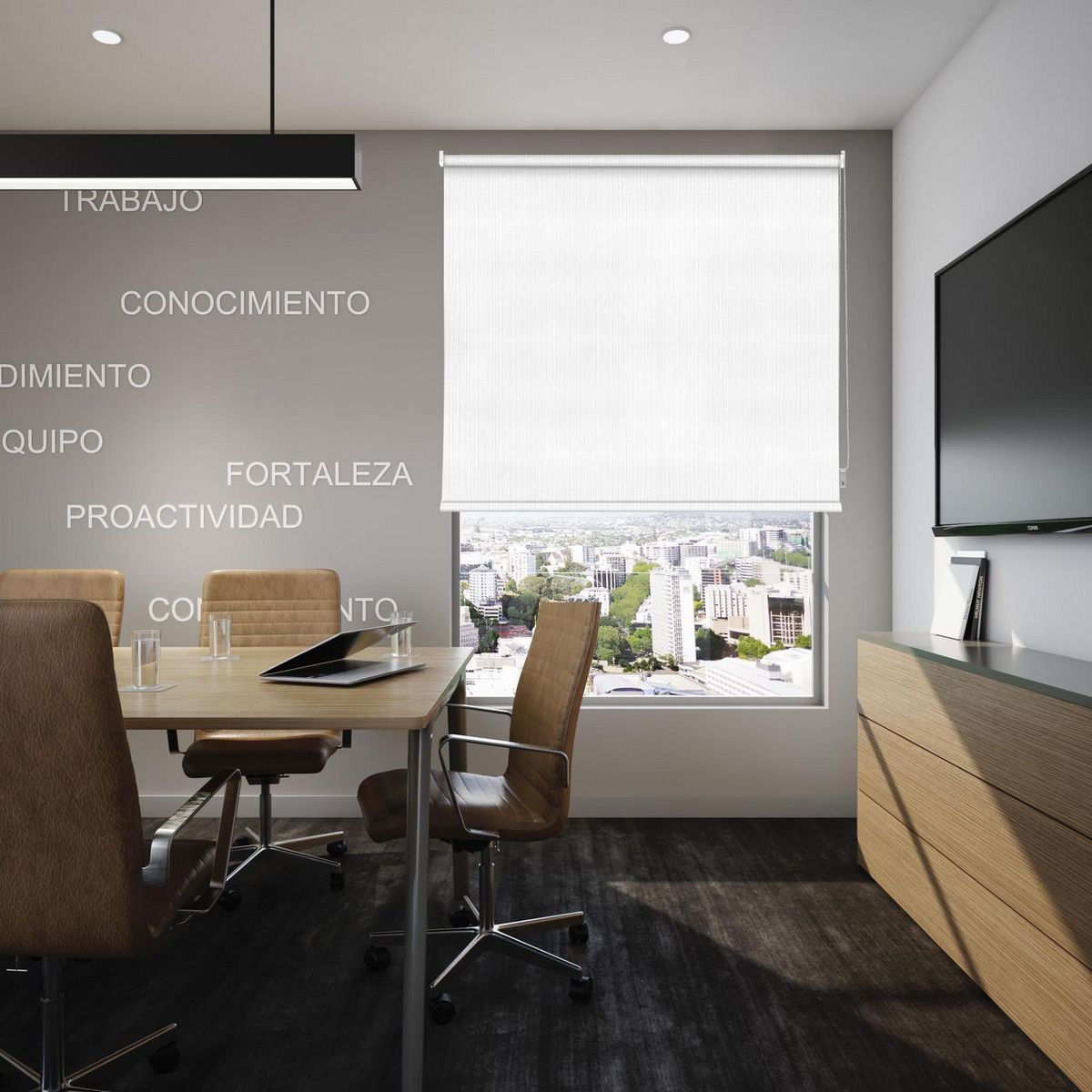 Just Home Collection - Persiana enrollable Blackout Básica blanco 160x180