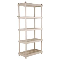Estantes de plástic beige 5 niveles 91 x 190.2 x 45 cm