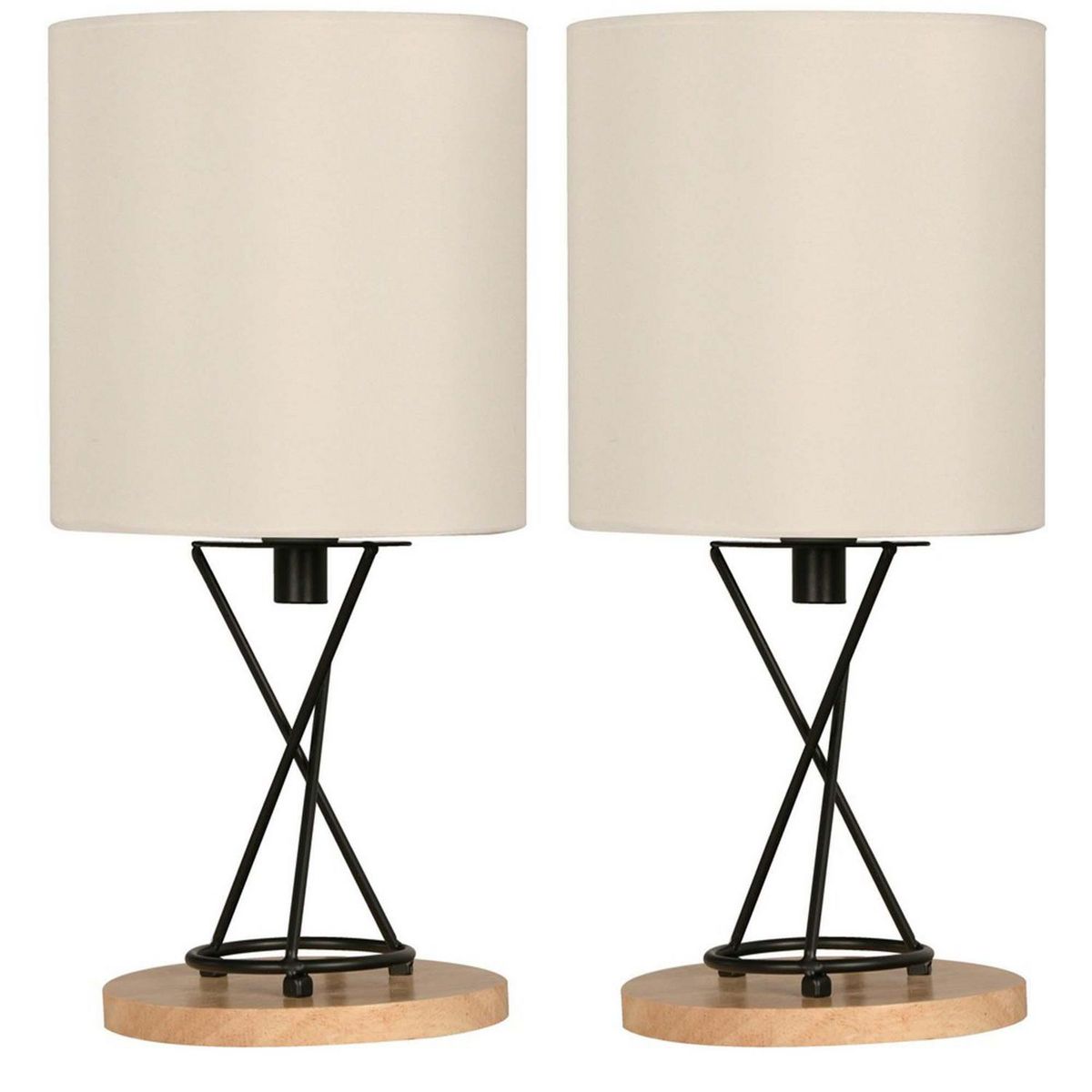 Ikelite Design - Set de 2 Lámparas de buró 40W E27 Blanco