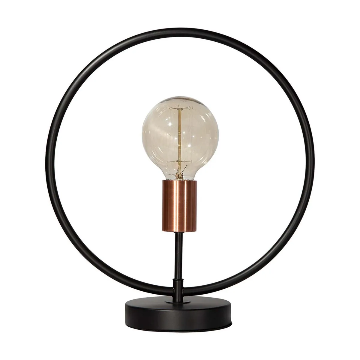 Lámpara de Mesa Circular Negro 1 Luz E27 40W, marca Ikelite Design - Foto 2